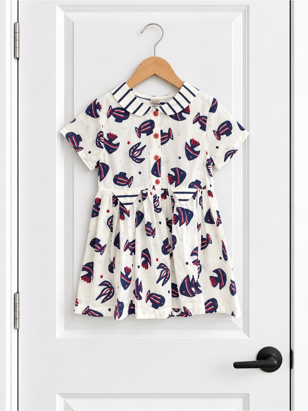Vintage Clayeux France Girls Fish Sailor Dress 3A NWT Nautical Cotton